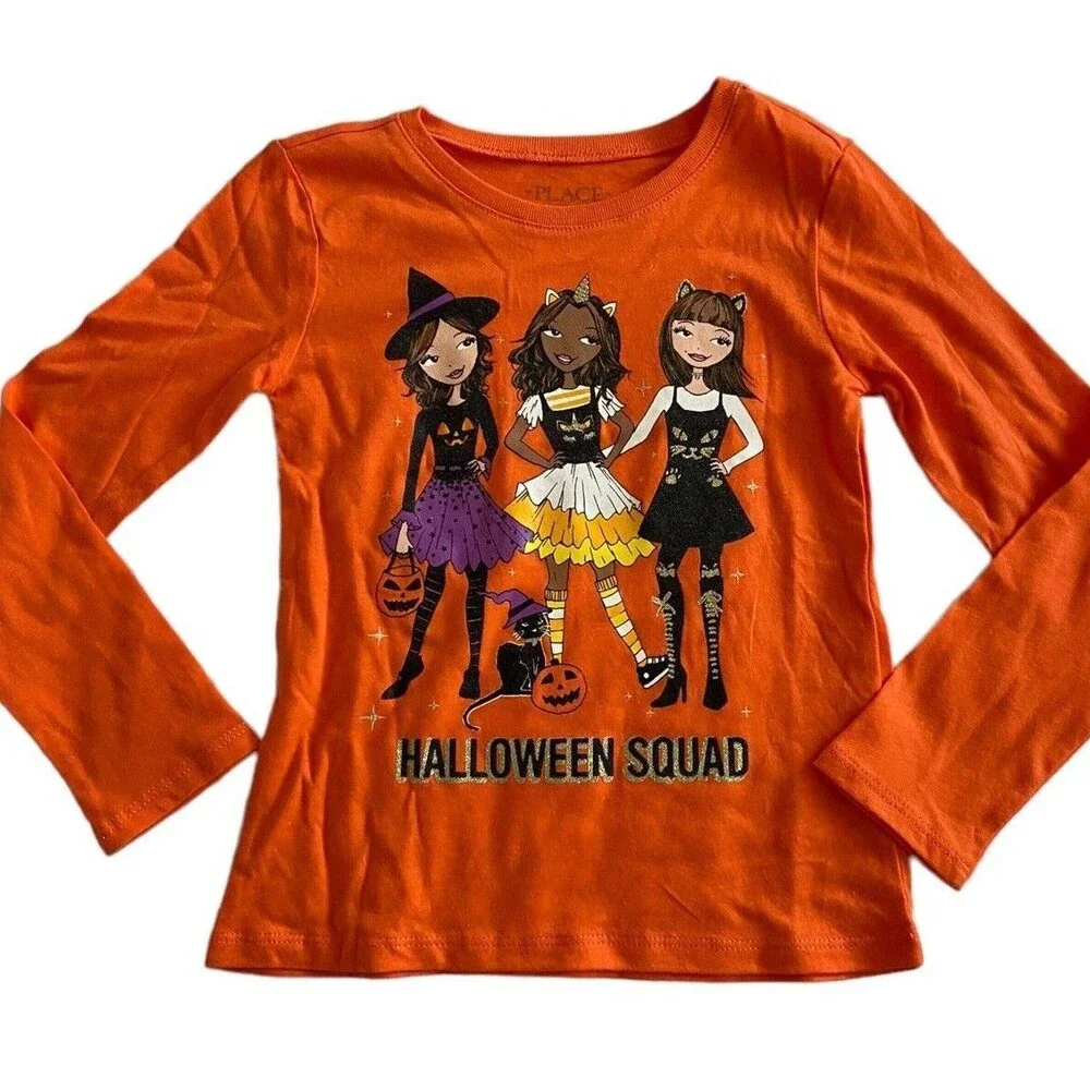 The Children’s Place Girls Halloween Squad Long Sleeve Tee Size XS (4)